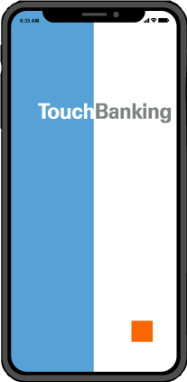 touch banking graphic inside phone screen